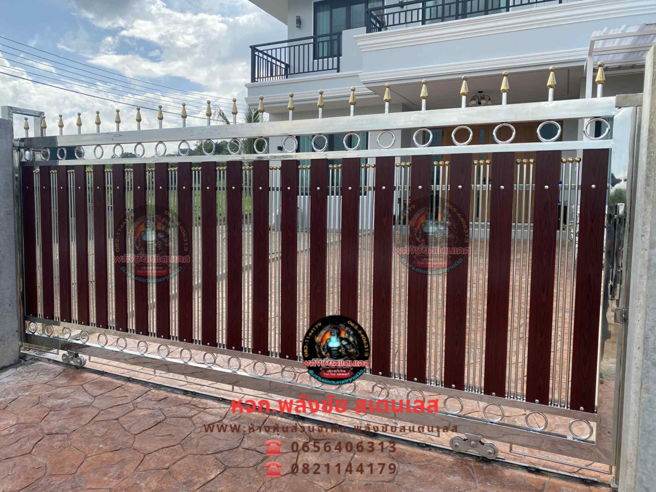 2025101109465477.jpg - ประตูรั้วสแตนเลส304 ผสมอลูมิเนียมลายไม้ | https://ห้างหุ้นส่วนจํากัดพลังชัยสแตนเลส.com