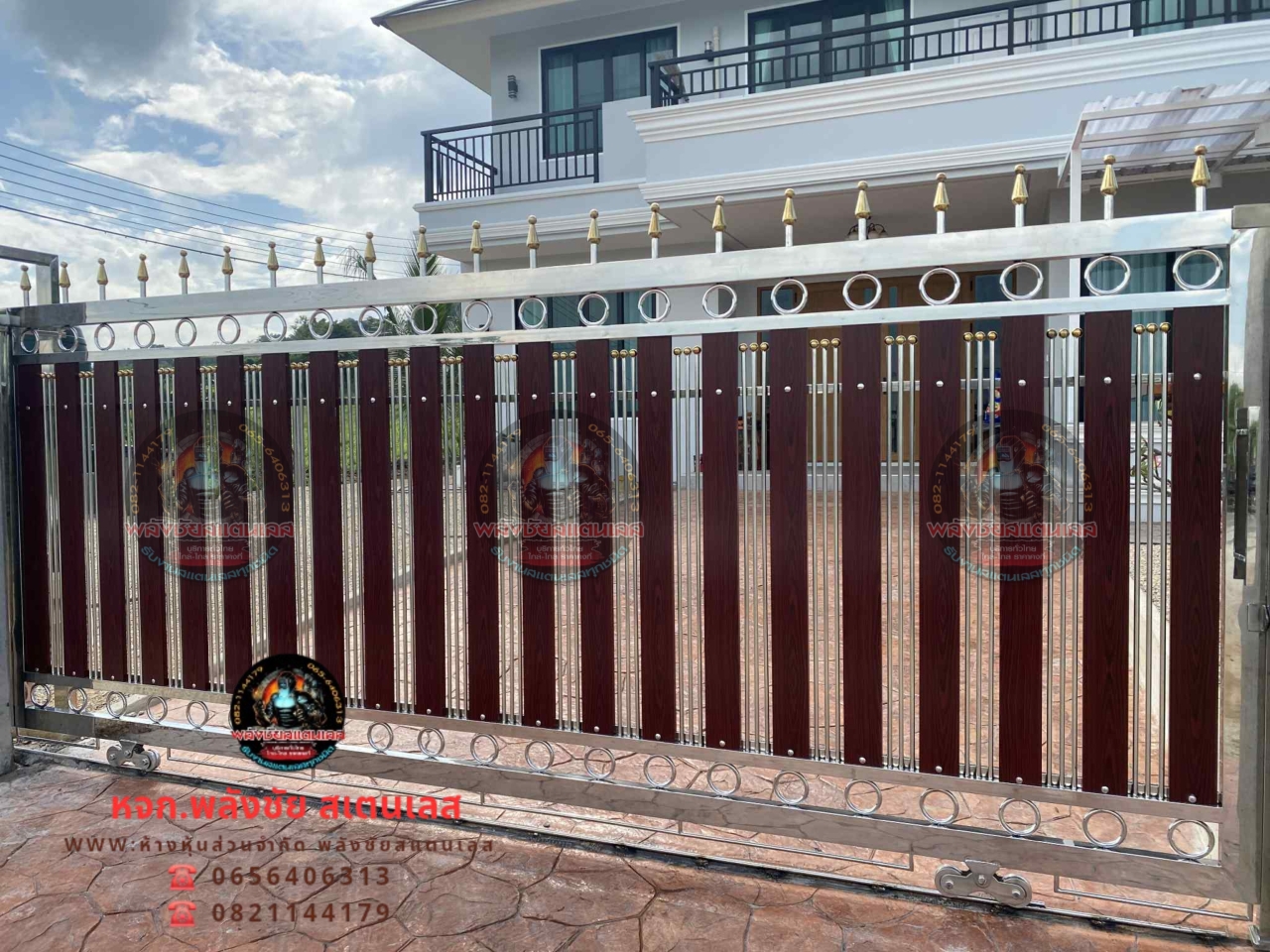 2025101109523484.jpg - ประตูรั้วสแตนเลส304 ผสมอลูมิเนียมลายไม้ | https://ห้างหุ้นส่วนจํากัดพลังชัยสแตนเลส.com