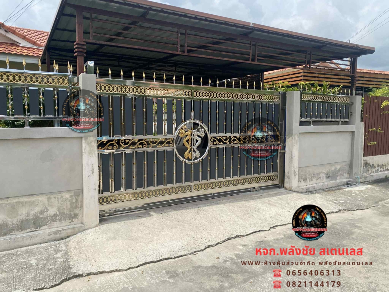 2025101412060062.jpg - ประตูรั้ว ช่องรั้ว สแตนเลส304 ลายมังกรคู่ | https://ห้างหุ้นส่วนจํากัดพลังชัยสแตนเลส.com